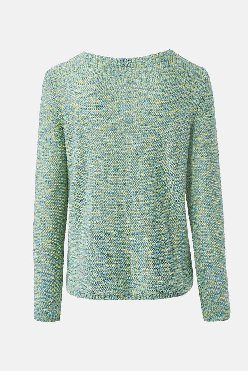 Tchibo سويت شيرت محبوك بأكمام طويلة وياقة دائرية للنساء، مجموعة خضراء - Image 3