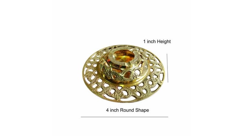 رماديات طاولة مزخرفة من النحاس بتصميم عتيق دائري الشكل / قطعة عرض / مجموعة لجعل التدخين أكثر أناقة، ديكور منزلي وهدايا (4 بوصة × 4 بوصة × 1 بوصة) - Image 5