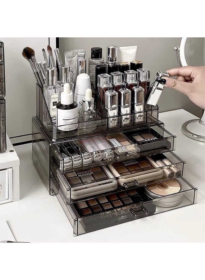 DUNISO 12 Slots Acrylic  Lipstick Holder,Lip Gloss Display Rack,Plastic Makeup Organizer with 3 drawers,for Dresser Countertop and Bathroom Vanity - Image 3