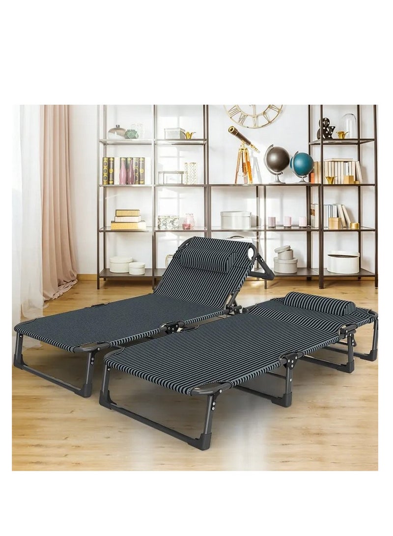 GO2CAMPS Premium Foldable Camping Bed With Padded Cusion And Head Rest | Durable And Portable Camping Cot | Lightweight Zero Gravity Camping Bed | Beach Sun Lounger | Outdoor And Indoor Uses - Image 3