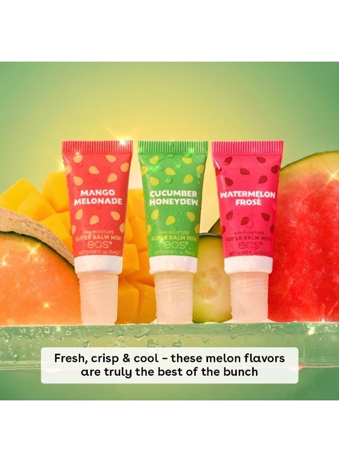 eos 24H Moisture Super Balm Minis- Melon Magic, Limited-Edition Lip Mask, Variety Pack, 0.169 fl oz, 3-Pack - Image 3