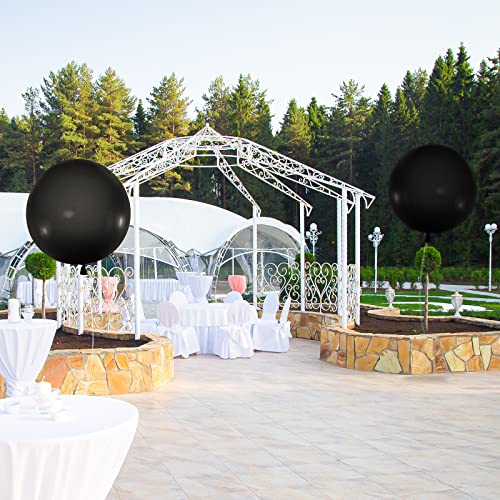 Leitee 2 Pcs 72 Inch Giant Balloons Round Latex Large Human Egg Jumbo Balloons Inflatable Air Decorations for Birthday Party Wedding Engagement(Black) - Image 4