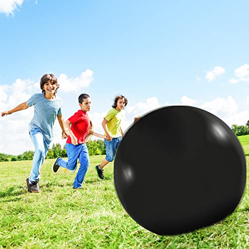 Leitee 2 Pcs 72 Inch Giant Balloons Round Latex Large Human Egg Jumbo Balloons Inflatable Air Decorations for Birthday Party Wedding Engagement(Black) - Image 3