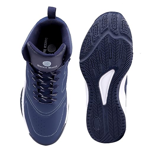 Bacca Bucci Mens Courtflex Basketball All Court High Top Shoes Basketball Shoes/Sneakers With Adaptive Cushioning & Breathable Upper -Blue, Size Uk10 - Image 5