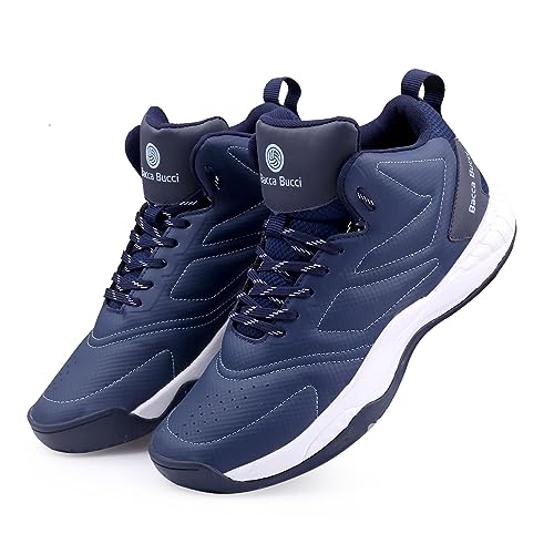 Bacca Bucci Mens Courtflex Basketball All Court High Top Shoes Basketball Shoes/Sneakers With Adaptive Cushioning & Breathable Upper -Blue, Size Uk10 - Image 3