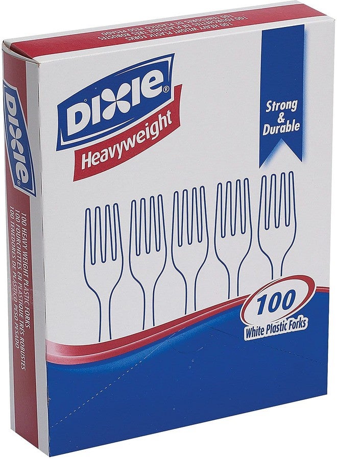 Dixie FH207 Plastic Cutlery, Heavyweight Forks, White, 100/Box - Image 4
