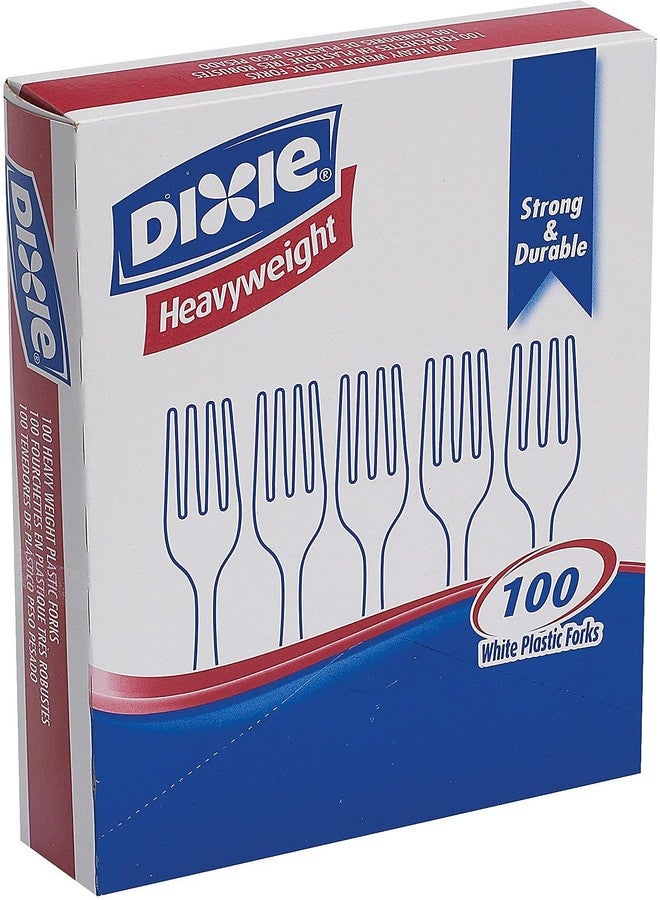 Dixie FH207 Plastic Cutlery, Heavyweight Forks, White, 100/Box - Image 3