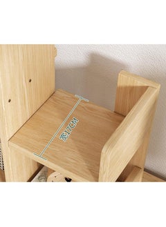 Generic Natural Beech Wood Desktop Shelf, a freestanding small bookshelf for organizing desk supplies. This desktop bookshelf organizer is ideal for keeping your office supplies in order  - Image 4