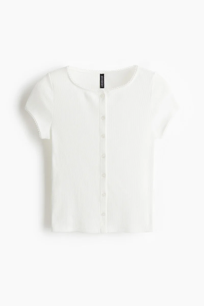 H&M Ribbed button-front top