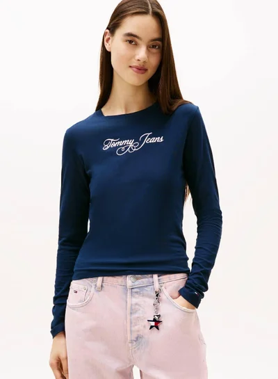 TOMMY JEANS Essential Logo Slim Long Sleeves T-Shirt