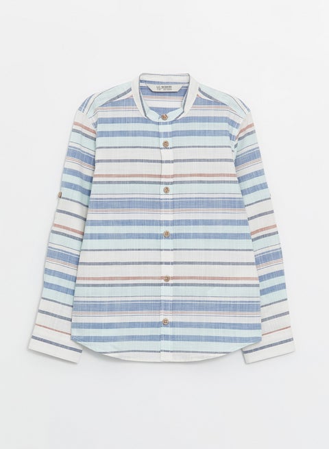 Magnificent Collar Striped Boy'S Shirt
