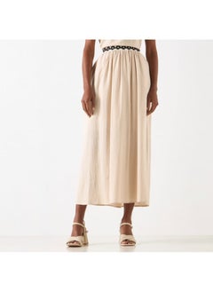 2Xtremz 2Xtremz Textured A-line Maxi Skirt with Crochet Detail Waistband  - Image 1
