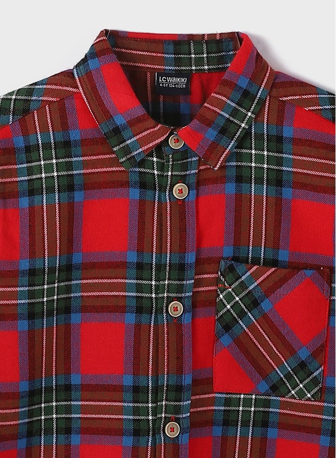 LC WAIKIKI Comfortable Fit Plaid Boy Shirt - Image 4