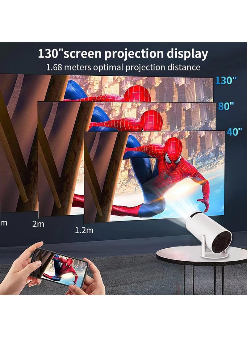 HY 300 Smart Portable Projector 5G Wi-Fi 4K Supported Home Cinema Projector HD Mini LED Projector with Built-in Speakers Smart Android System with Screen Mirroring Portable Multimedia Projector for TV, Phone, Laptop Ideal for Indoor & Outdoor Movie Nights  - Image 2