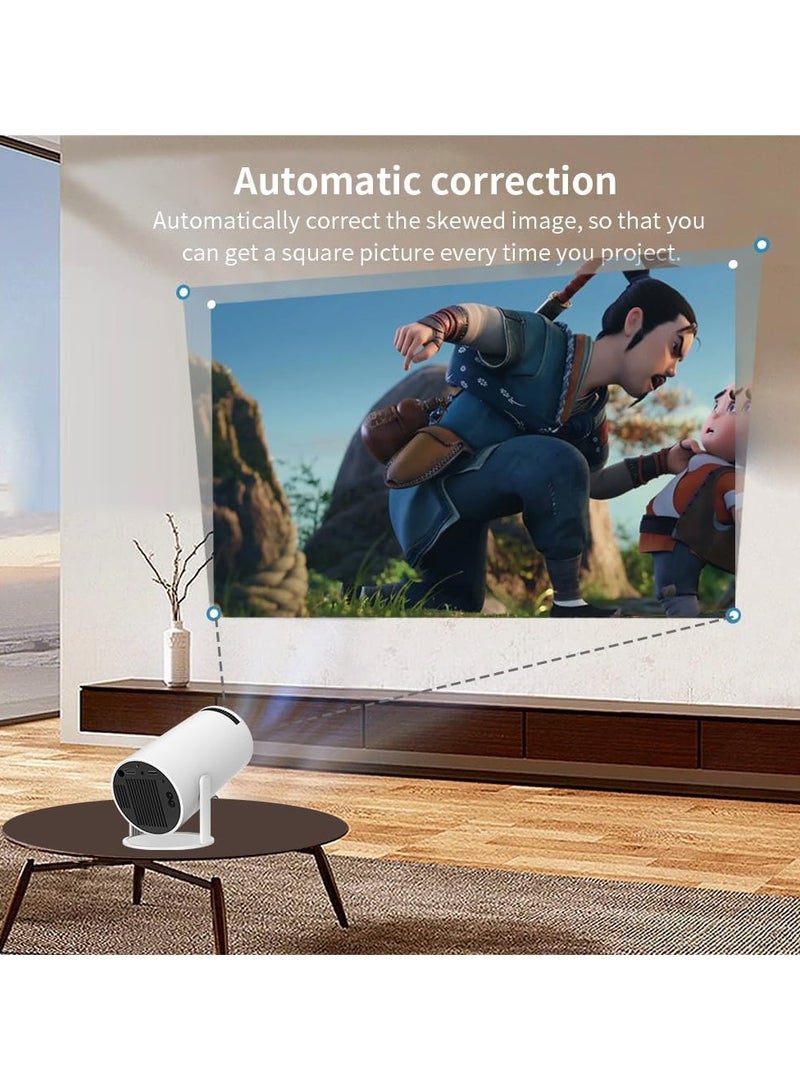 HY 300 Smart Portable Projector 5G Wi-Fi 4K Supported Home Cinema Projector HD Mini LED Projector with Built-in Speakers Smart Android System with Screen Mirroring Portable Multimedia Projector for TV, Phone, Laptop Ideal for Indoor & Outdoor Movie Nights  - Image 3