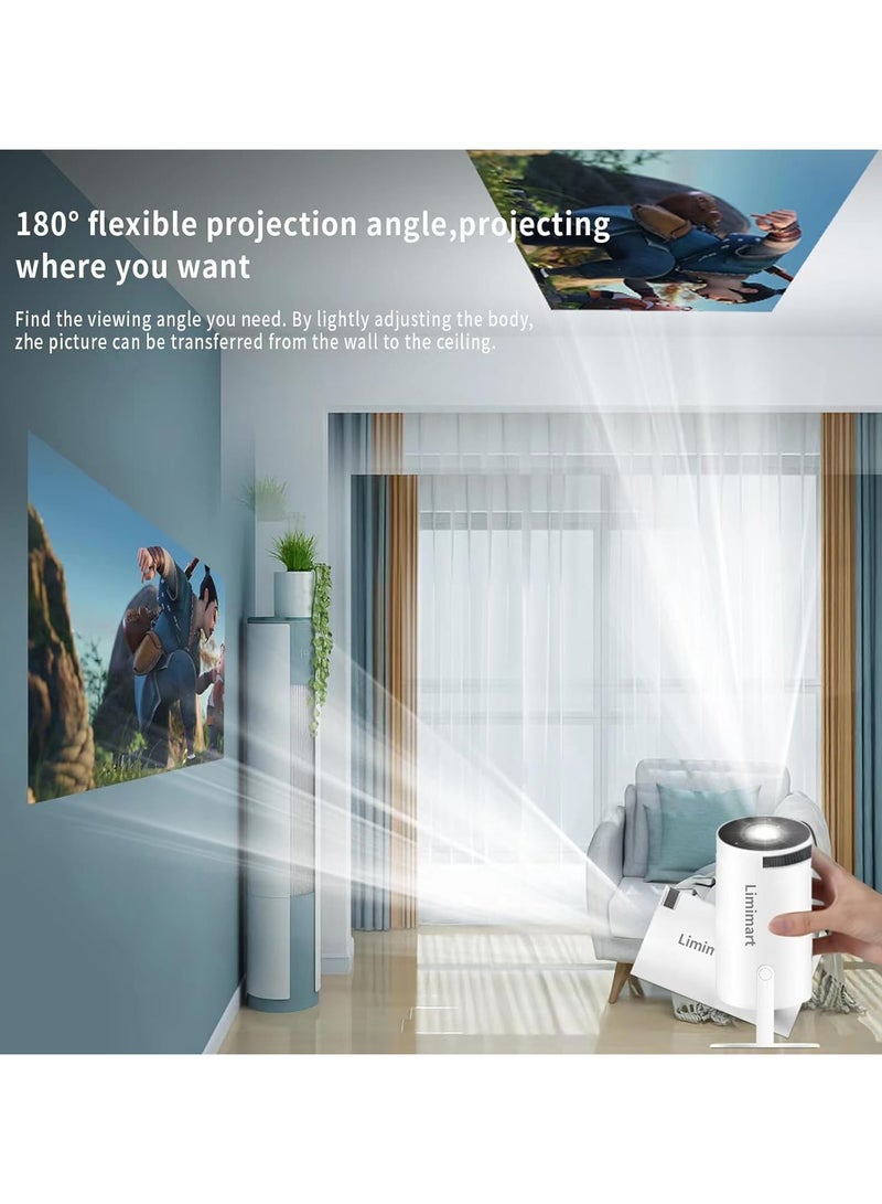 HY 300 Smart Portable Projector 5G Wi-Fi 4K Supported Home Cinema Projector HD Mini LED Projector with Built-in Speakers Smart Android System with Screen Mirroring Portable Multimedia Projector for TV, Phone, Laptop Ideal for Indoor & Outdoor Movie Nights  - Image 4