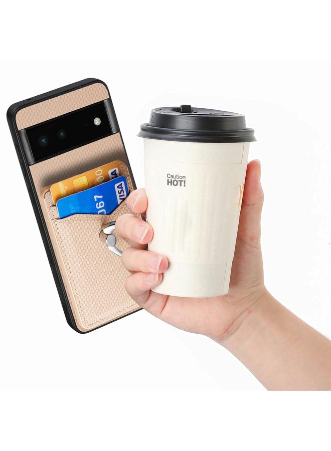 اس-توب جراب لهاتف Google Pixel 6 من ألياف الكربون مع حامل بطاقات وحلقة للهاتف - Image 5