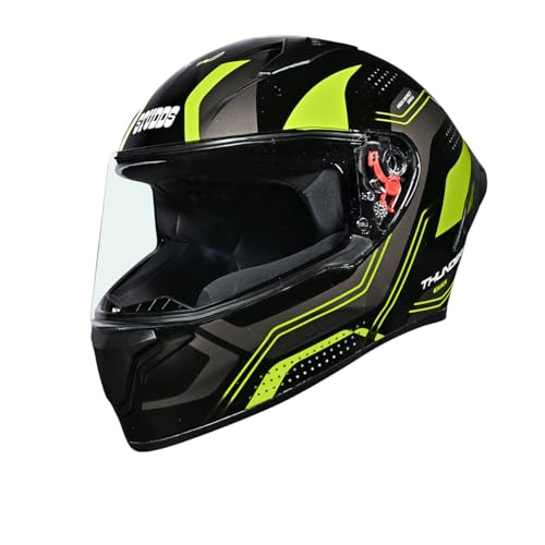 Studds Thunder D2 Draken ISI and DOT Certified Full Face Helmet for Men and Women with Spoiler and Clear Visor - Image 1