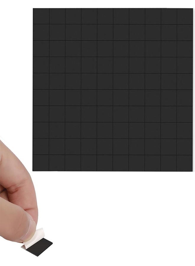 Square Magnets with Adhesive Backing, 100 Pcs Pre-Cut Size Magnets for Crafts, Sticky Adhesive Magnet, Peel and Stick Flexible Magnet Stickers for DIY, Whiteboard,  0.6" x0.6" - Image 1