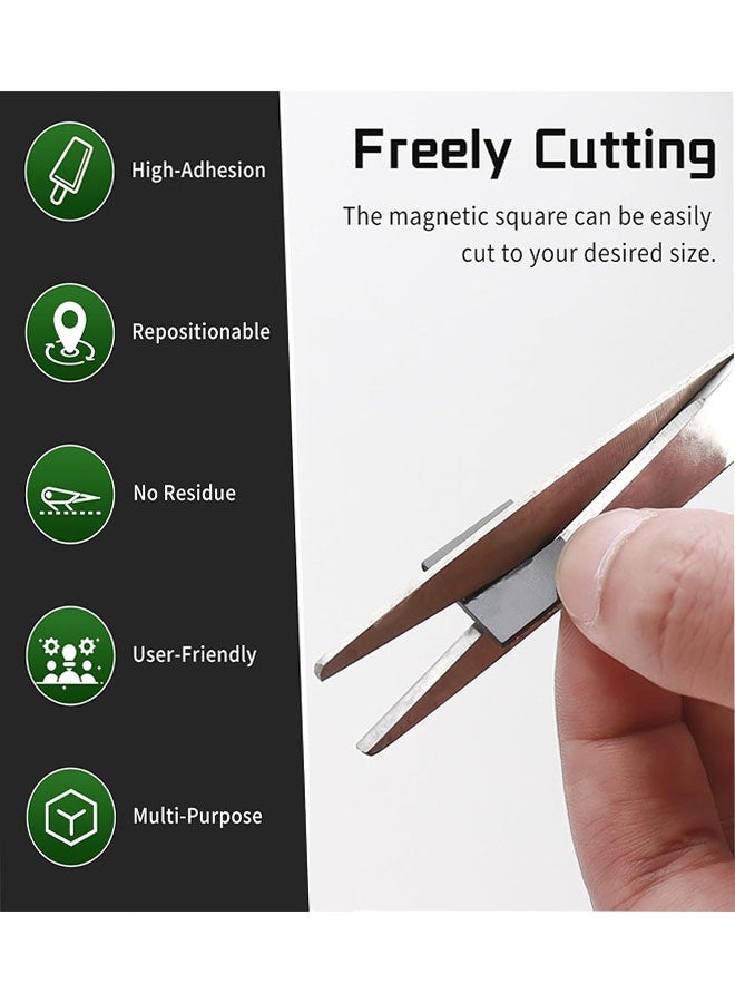 Square Magnets with Adhesive Backing, 100 Pcs Pre-Cut Size Magnets for Crafts, Sticky Adhesive Magnet, Peel and Stick Flexible Magnet Stickers for DIY, Whiteboard,  0.6" x0.6" - Image 3