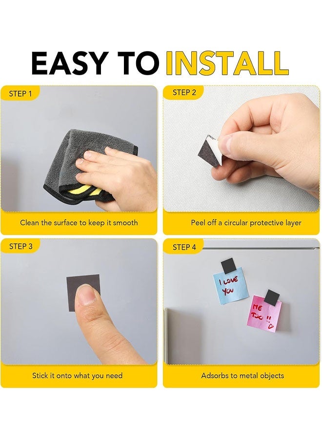 Square Magnets with Adhesive Backing, 100 Pcs Pre-Cut Size Magnets for Crafts, Sticky Adhesive Magnet, Peel and Stick Flexible Magnet Stickers for DIY, Whiteboard,  0.6" x0.6" - Image 4