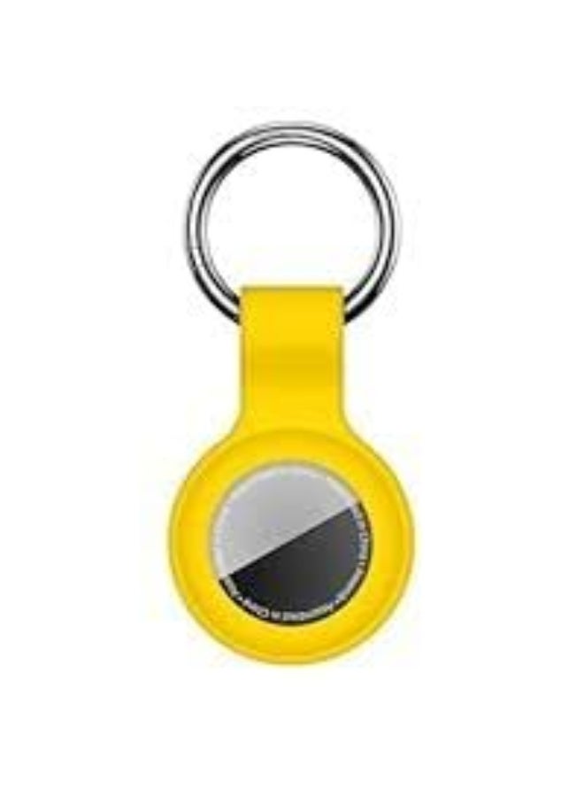 Compatible with Tag Case Keychain for Tag Holder Silicone for Tags Key Ring Cases Tags Chain for Tags Item Finders Accessories, (Yellow)