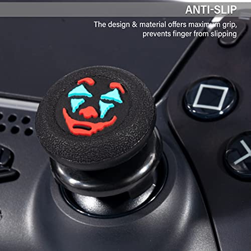 Playrealm FPS Thumbstick Extender & Texture Rubber Silicone Grip Cover 2 Sets for PS5 & PS4 Controller (Joker Black) - Image 5