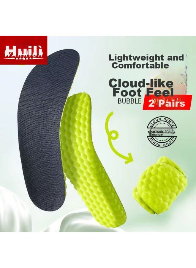 Warrior 2 Pairs Of Insoles For Men's Sports, Shock Absorption, Soft And Breathable, Sweat Absorption, Military Training Pupp 2 Pairs Black Green 39-40 - Image 1