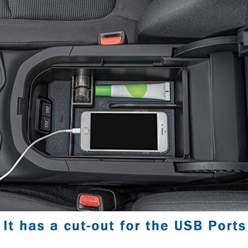 TOPINSTALL صينية مركزية زرقاء من TOPINSTALL متوافقة مع تويوتا RAV4 2019-2024 2025، منظم صندوق مسند الذراع، صندوق تخزين من بلاستيك ABS - Image 2