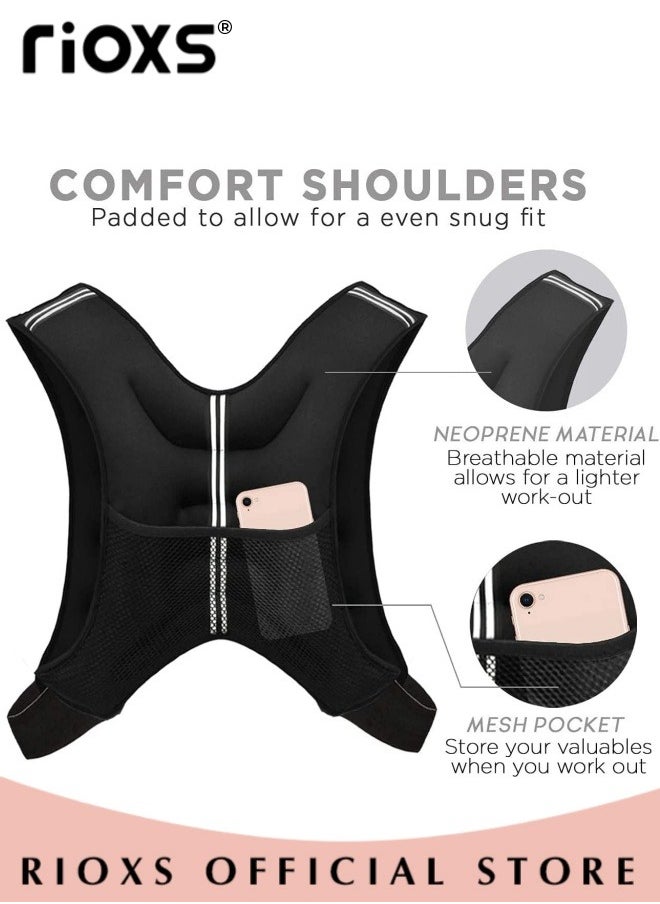 RIOXS Adjustable Weighted Vest Weight Jacket for Men and Women with Reflective Stripe for Running Strength Training Workout Jogging Walking Home Gym Fitness Unisex  - Image 5
