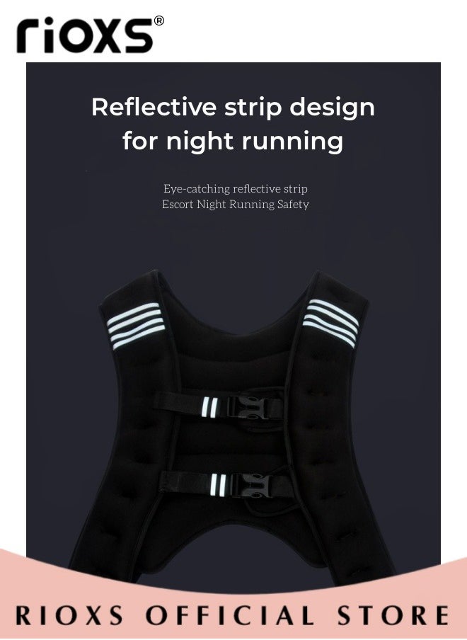 RIOXS Adjustable Weighted Vest Weight Jacket for Men and Women with Reflective Stripe for Running Strength Training Workout Jogging Walking Home Gym Fitness Unisex  - Image 4