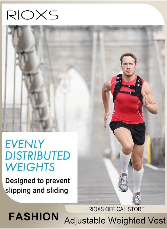 RIOXS Adjustable Weighted Vest Weight Jacket for Men and Women with Reflective Stripe for Running Strength Training Workout Jogging Walking Home Gym Fitness Unisex  - Image 3