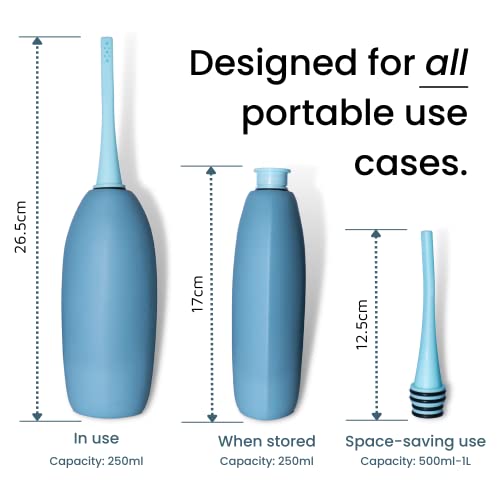 takva BIDOO The Universal, Portable Bidet (Aqua) with Cap and Travel Bag l Replaces Wet Wipes and Shower Toilet l Peri Bottle for Postpartum l Elder Care l New Moms l Pre and Post-Intimacy - Image 3