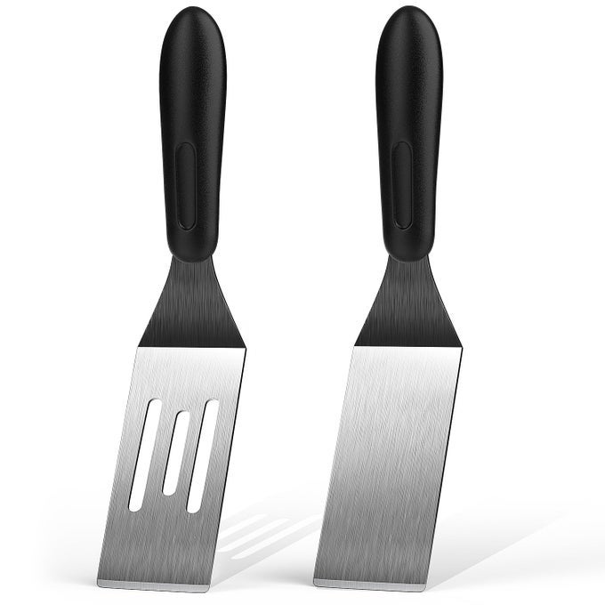 SMALL SPATULA 2 PIECES MINI SERVING SPATULA FOR KITCHEN USE METAL SPATULA FOR SERVING AND TURNING IDEAL FOR PANCAKES BROWNIES DESSERTS COOKIE EGGS OR SMALL PAN