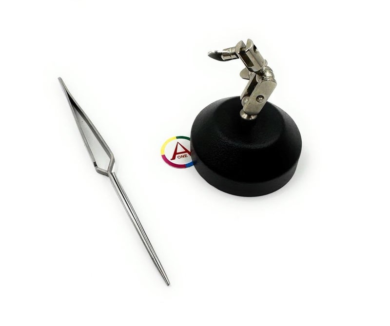 Aone Helping Third Hand Round Base & Cross-Locking Tweezer Hands-Free Holder & Platform for Soldering, Welding, Jewellery Making & Repair, Watchmaking, Model Making & Hobby Crafts DIY - Image 3