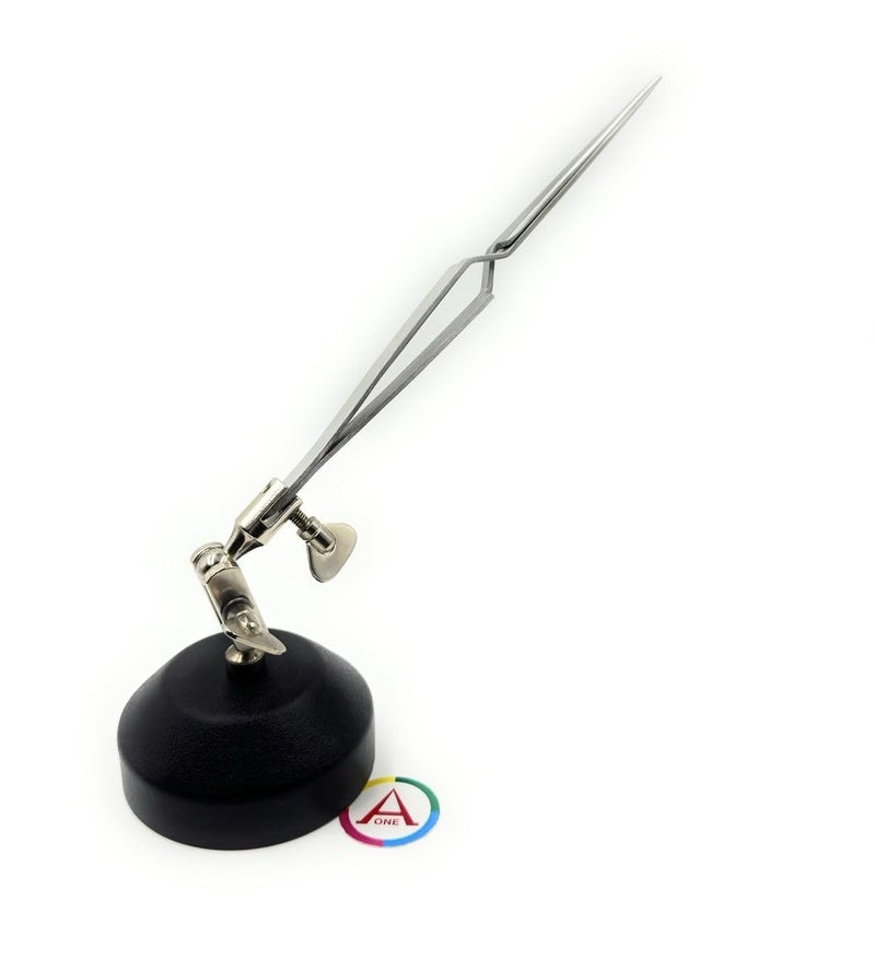 Aone Helping Third Hand Round Base & Cross-Locking Tweezer Hands-Free Holder & Platform for Soldering, Welding, Jewellery Making & Repair, Watchmaking, Model Making & Hobby Crafts DIY - Image 2