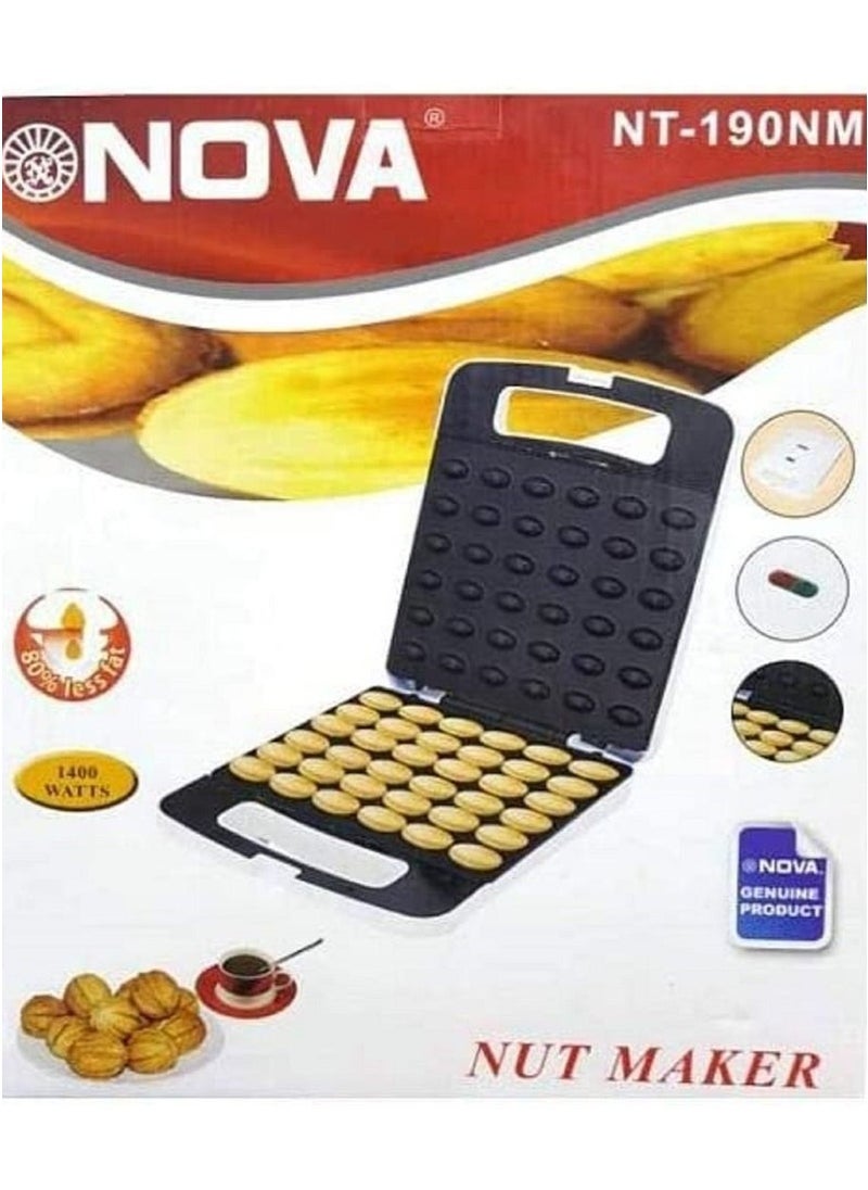 NOVA NT-190NM 36-Piece Walnut Cookie Maker – 1400W Double-Sided Heating Non-Stick Electric Biscuit & Cake Maker – Mini Nut Breakfast Baking Machine for Home Kitchen – Quick, Even Heating & Easy Clean-Up – DIY Cookies, Walnut Pastries & Treats at Home  - Image 3