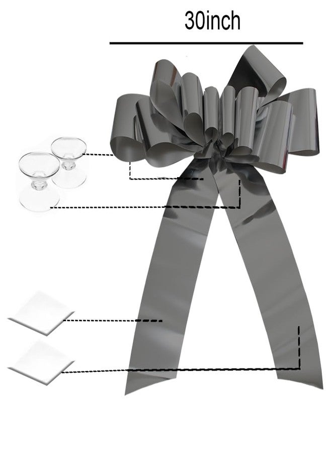 HQJAXJ Giant Bow for Car,Big White Car Bow,30 inch Giant Gift Wrapping Bow for Gift Decoration for Christmas,New House,Car,Party,Festival. (White - Image 5