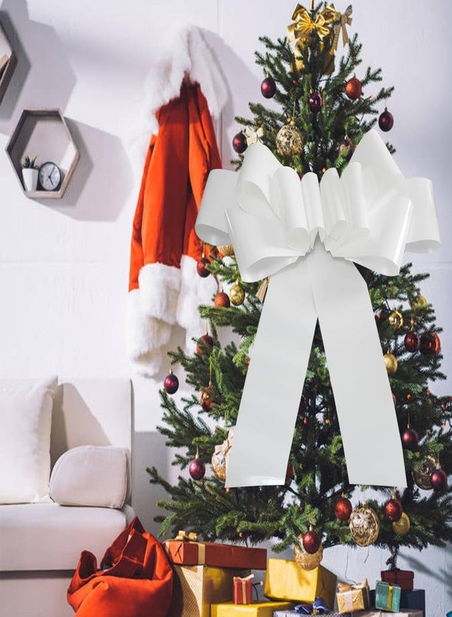 HQJAXJ Giant Bow for Car,Big White Car Bow,30 inch Giant Gift Wrapping Bow for Gift Decoration for Christmas,New House,Car,Party,Festival. (White - Image 2