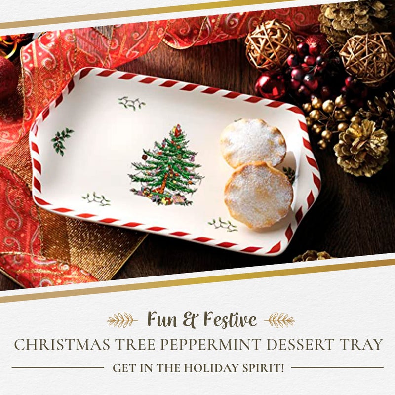 Spode Christmas Tree Peppermint Dessert Tray - Image 3