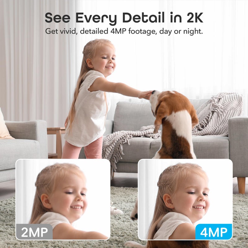 Geeni Scope Ultra 2K 360Â° Smart Indoor Camera, 1440p HD Auto-Tracking, Dual Band WiFi 2.4GHz 5GHz, Alexa & App Control, Wall Mountable, White - Image 3