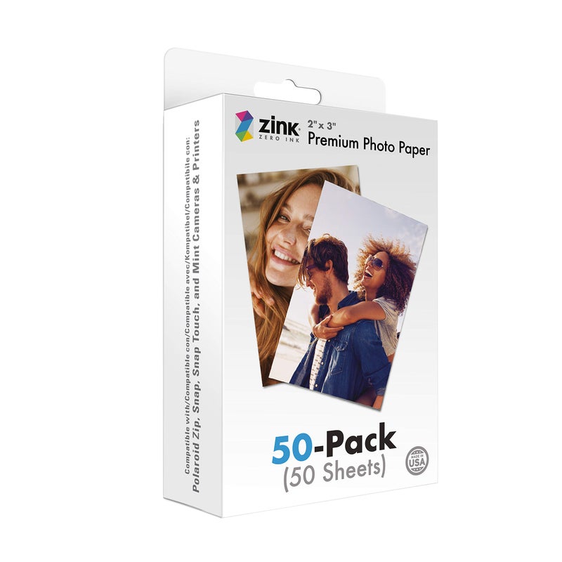 Zink 2"x3" Premium Instant Photo Paper (50 Pack) Compatible with Polaroid Snap, Snap Touch, Zip and Mint Cameras and Printers - Image 1