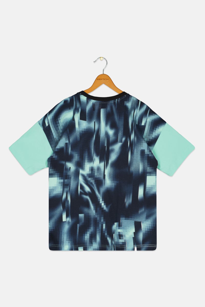 Adidas Kids Boy Sportswear Short Sleeve Outdoor T-Shirt, Mint  - Image 2