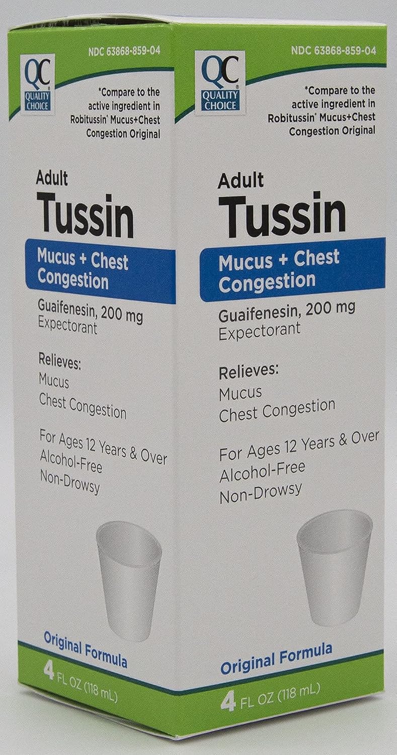 Quality Choice Adult Tussin Expectorant Loosens and Relieves Chest Congestion Cherry Flavor 4 FL OZ - Image 2