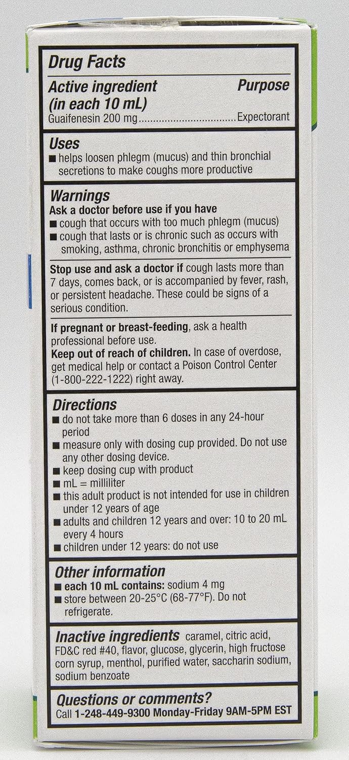 Quality Choice Adult Tussin Expectorant Loosens and Relieves Chest Congestion Cherry Flavor 4 FL OZ - Image 5