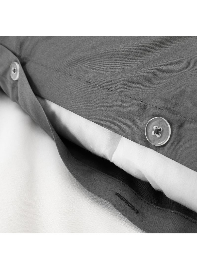 IKEA FRAKTA Duvet cover and pillowcase - dark grey - 150x200/50x80 cm - Image 2