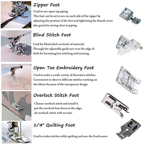 Windman Presser Feet Set 11Pcs Snap On Sewing Machine Foot for Brother Singer Janome Babylock Kenmore Low Shank Sewing Machine Use - Image 4