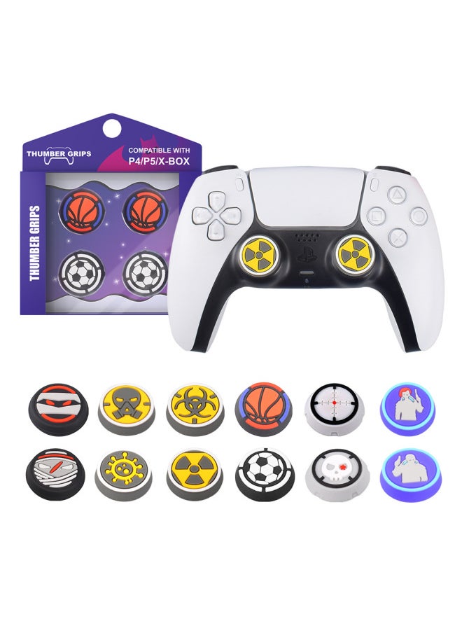 Generic - PS5 Key Cap PS4 3D Rocker Protection Cap XBOX/360/ONE Handle Non-slip Silicone Cap Spot-Product Color:GP5-218TZ-0012 * Basketball 2 * Football - Image 1
