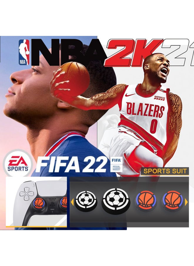 Generic - PS5 Key Cap PS4 3D Rocker Protection Cap XBOX/360/ONE Handle Non-slip Silicone Cap Spot-Product Color:GP5-218TZ-0012 * Basketball 2 * Football - Image 1