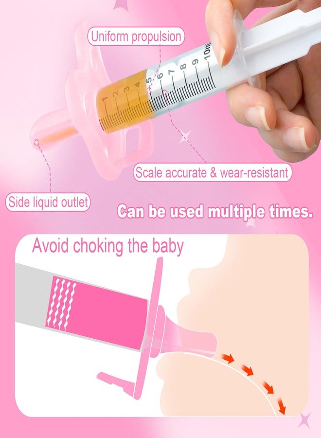 Aoaodbu Baby Medicine Dispenser, Baby Medicine Syringe, 0 months and up Baby Pacifiers, 100% Silicone Pacifiers, BPA-Free (Pink) - Image 3